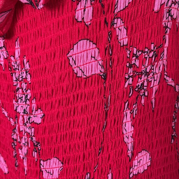 Floral Ruffle Red Dress - Picture 15 of 16